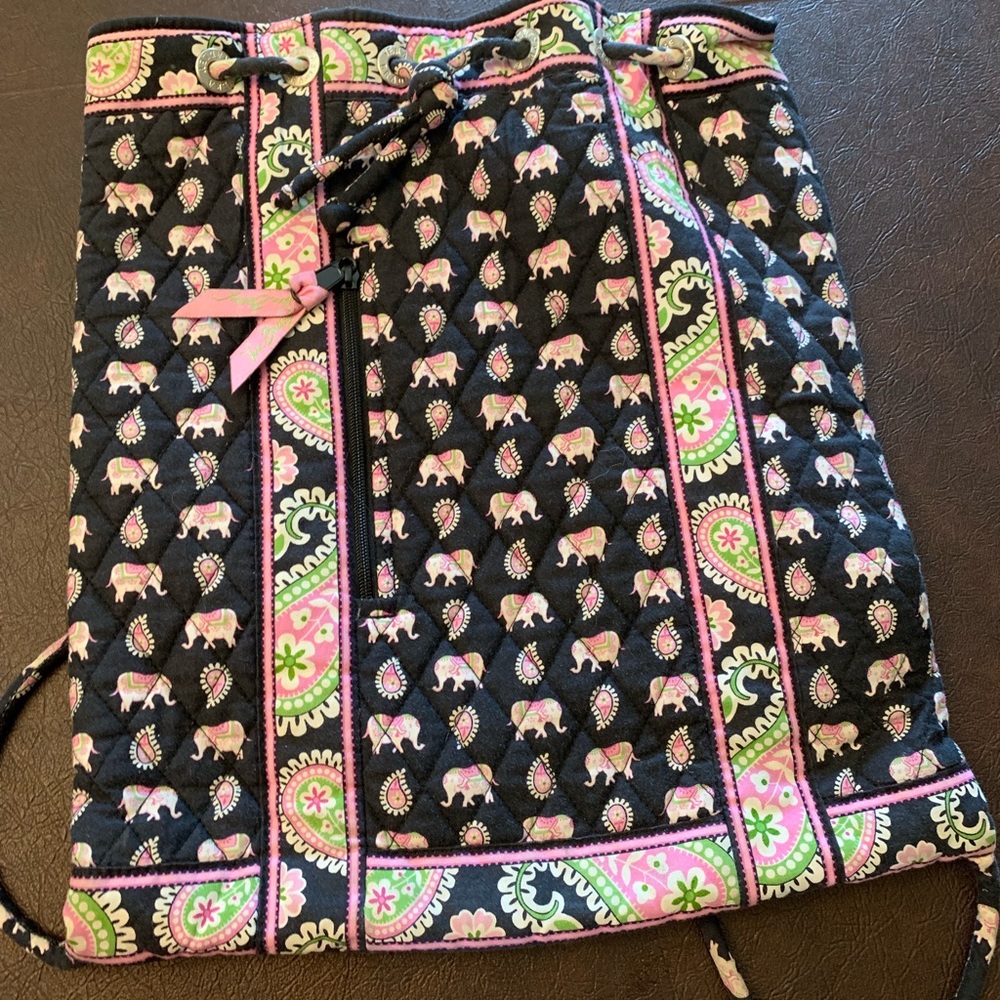Vera Bradley pink elephants backsack